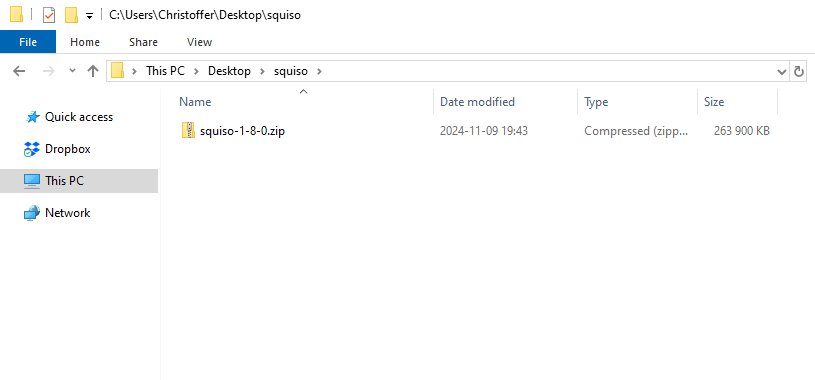 Downloaded zip archive Downloaded zip archive