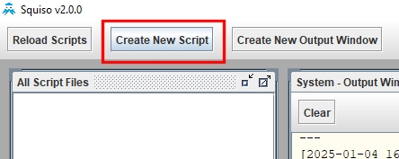 Start by clicking on "Create New Script" in the top left corner. Start by clicking on "Create New Script" in the top left corner.